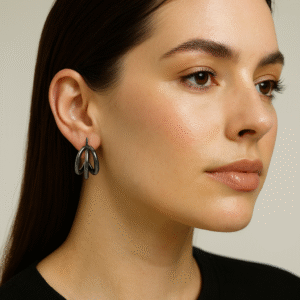 black loop earrings