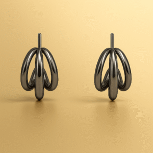 black loop earrings