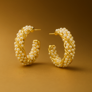 pearl studded earrings