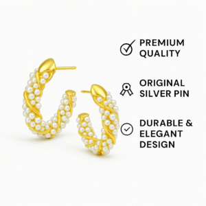 pearl studded earrings