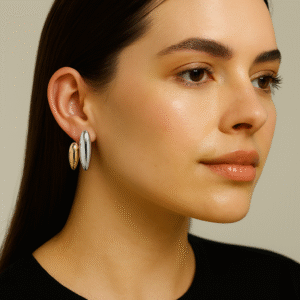 dual-tone earrings
