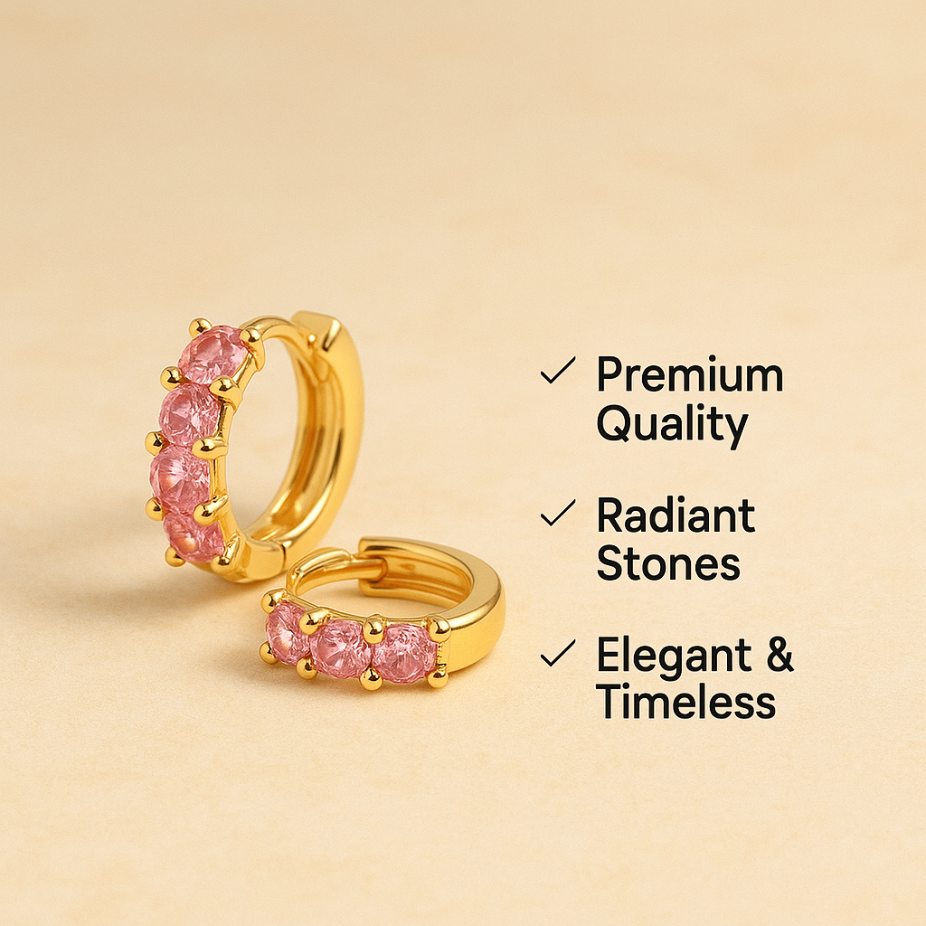 pink stone hoops pink stone hoops