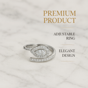 imported silver adjustable ring