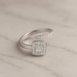silver square ring