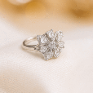 imported silver floral ring