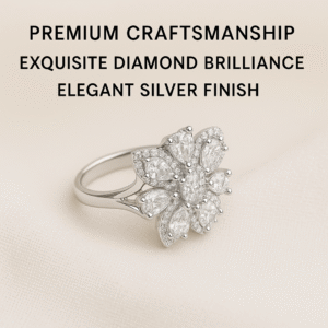 imported silver floral ring