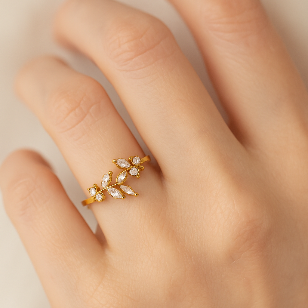 gold plated adjustable Leaf ring gold plated adjustable Leaf ring