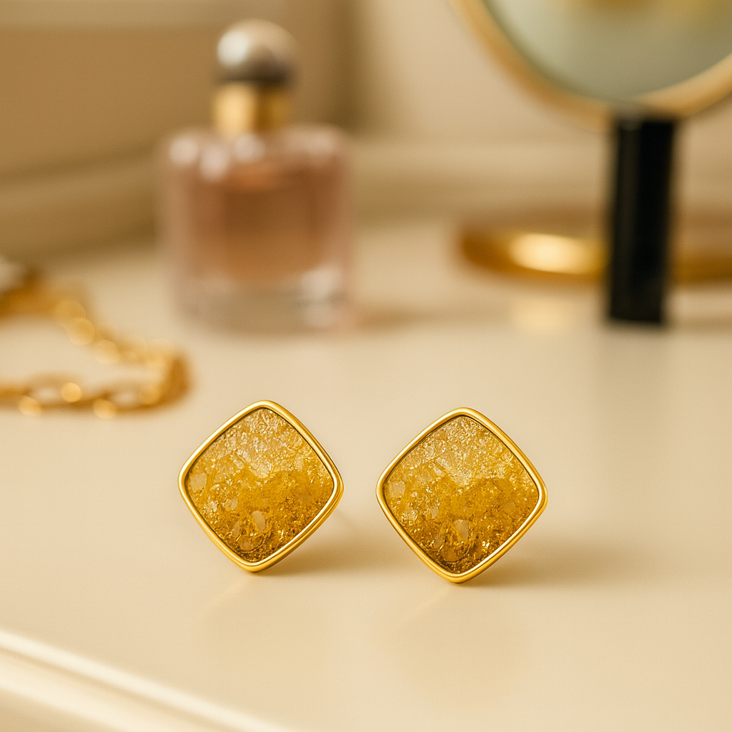 Golden Square Earrings Golden Square Earrings