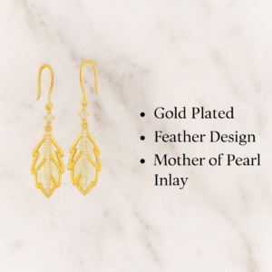 golden leaf drop earrings