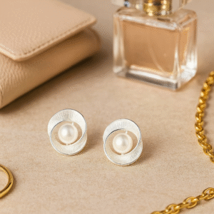 silver pearl earrings