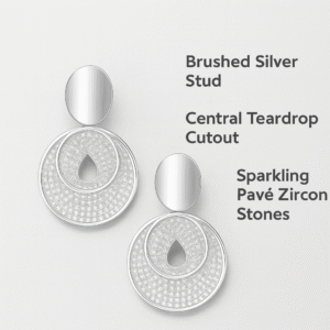 silver round drop earrings