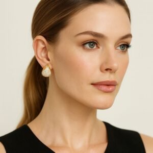 golden hoop earrings with crystals