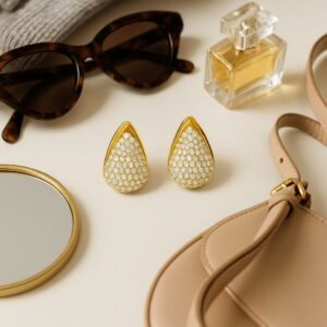 golden hoop earrings with crystals