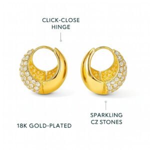 golden hoop earrings with crystals