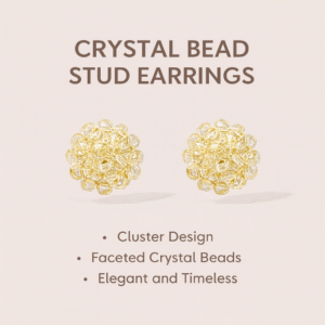 golden floral stud earrings