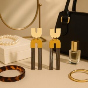 geometric drop earrings