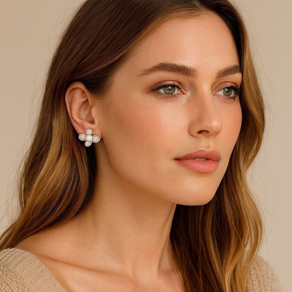 rose gold pearl earrings Rose Gold Pearl Earrings