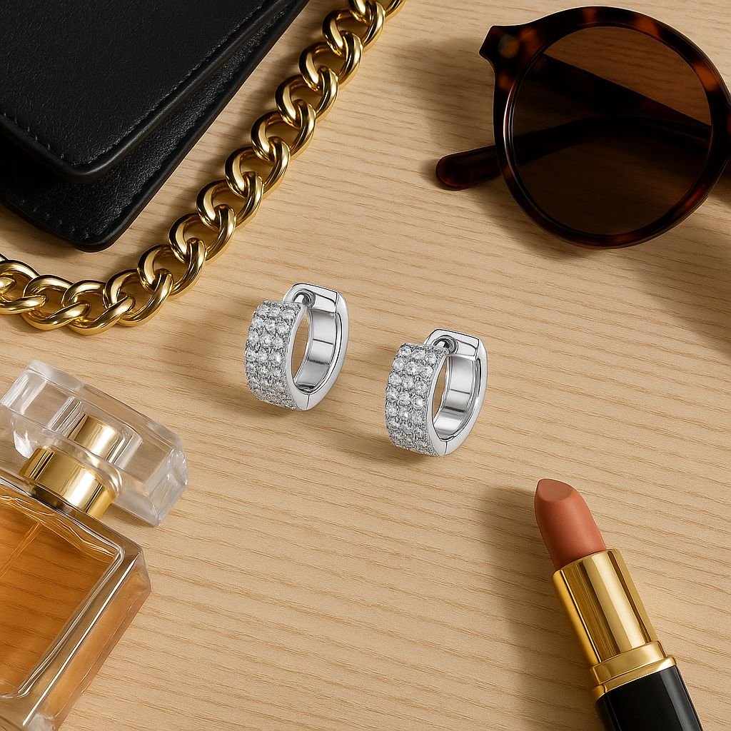 Hoop Earrings with stones Hoop earrings with stones