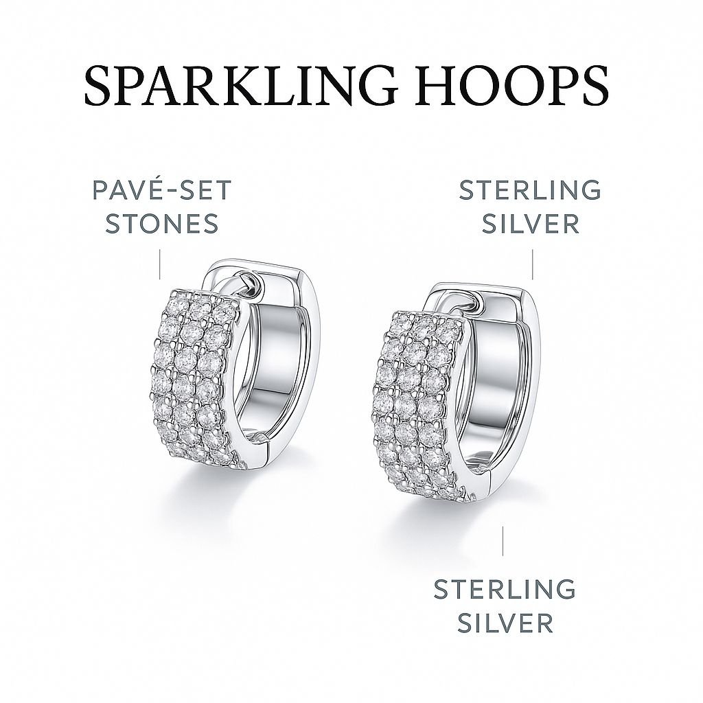 Hoop Earrings with stones Hoop earrings with stones