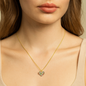 Multicolor Heart Pendant Chain