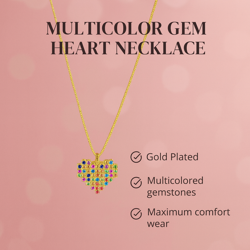 Multicolor Heart Pendant Chain Multicolor Heart Pendant Chain