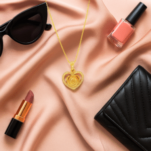 Rose Heart Pendant Chain