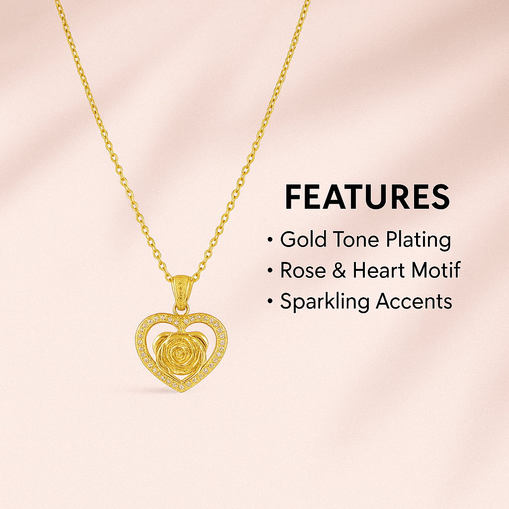 Rose Heart Pendant Chain Rose Heart Pendant Chain