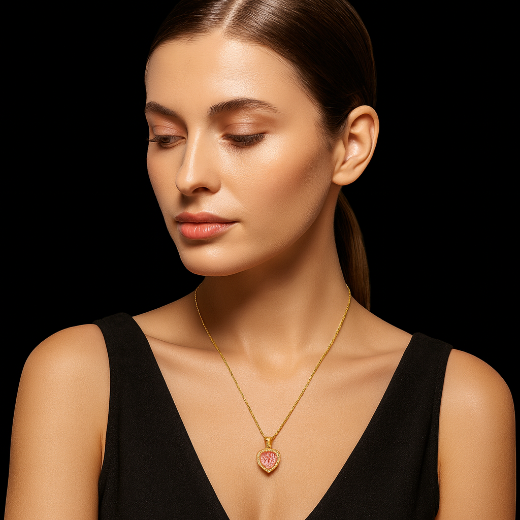 Jewelsland Pink Heart Pendant Chain Jewelsland Pink Heart Pendant Chain