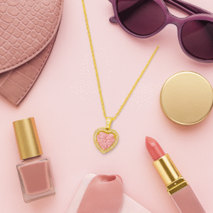 Jewelsland Pink Heart Pendant Chain