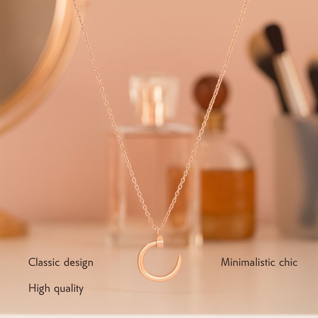 Elegant Rose Gold Circle Pendant Necklace Elegant Rose Gold Circle Pendant Necklace
