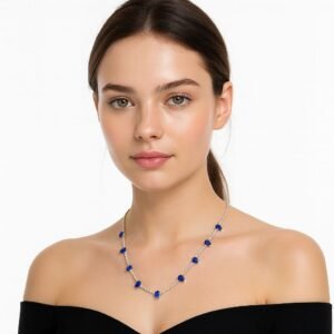Blue Sapphire Drop Necklace