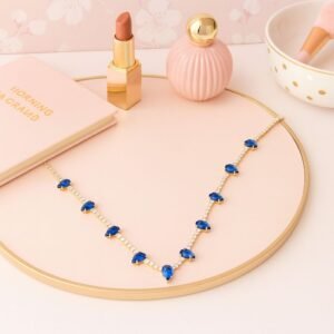 Blue Sapphire Drop Necklace