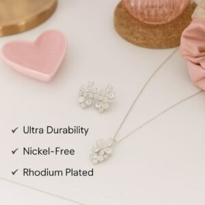 Floral Diamond-Cut Necklace Set