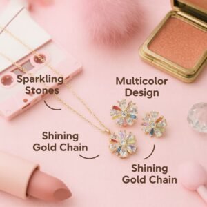 Multicolor Floral Necklace Set