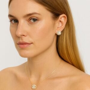 Gold Triangle Crystal Necklace Set