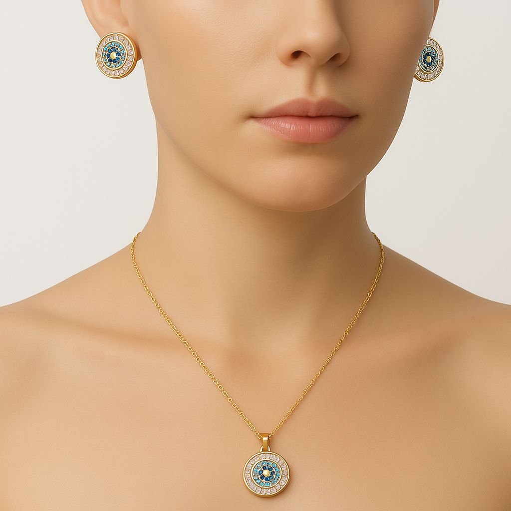Jewelsland Blue Stone Necklace Set Jewelsland Blue Stone Necklace Set