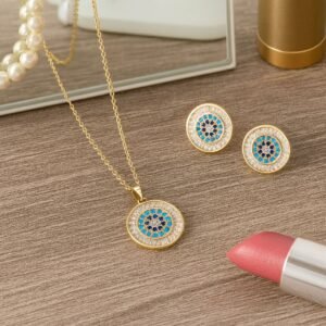 Jewelsland Blue Stone Necklace Set