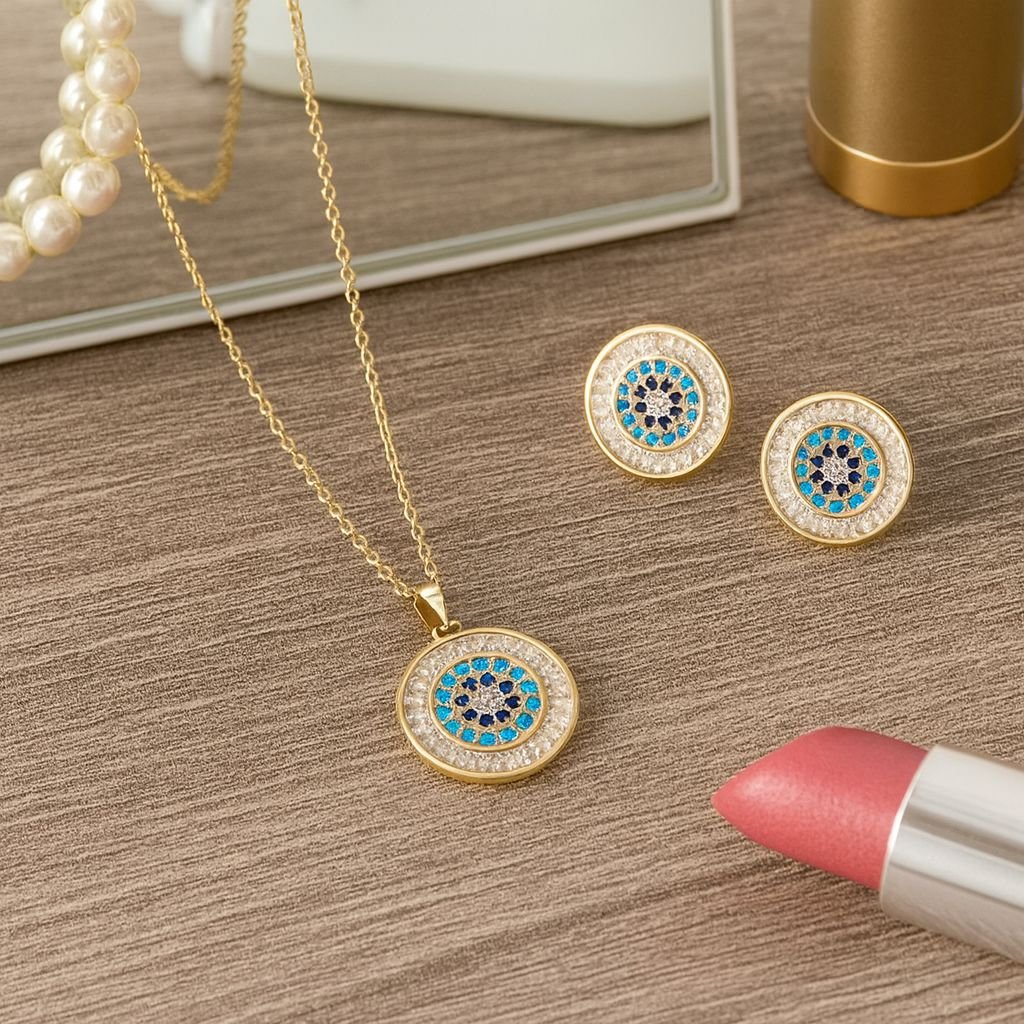 Jewelsland Blue Stone Necklace Set Jewelsland Blue Stone Necklace Set